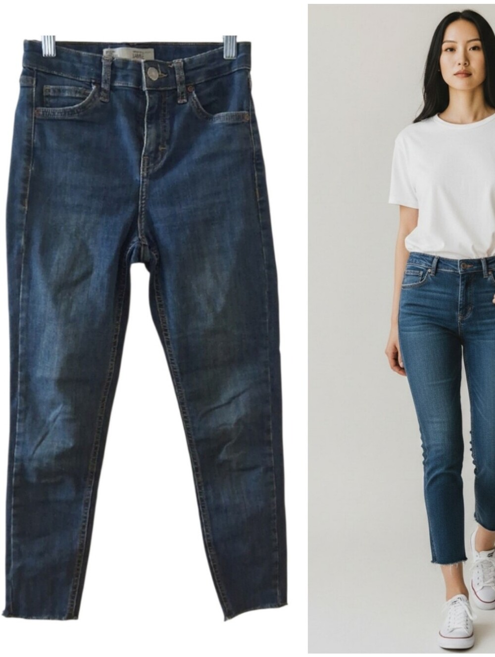 Topshop Moto Petite Jamie Jeans Skinny Raw Hem W25 L28